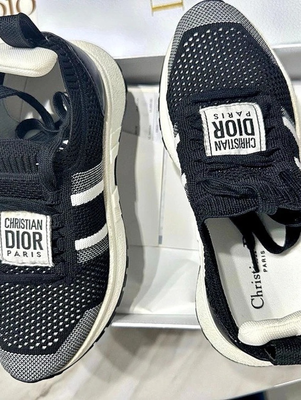 Christian Dior B27 Black & White Sneakers EU 37/ US 7 - Picture 2 of 6